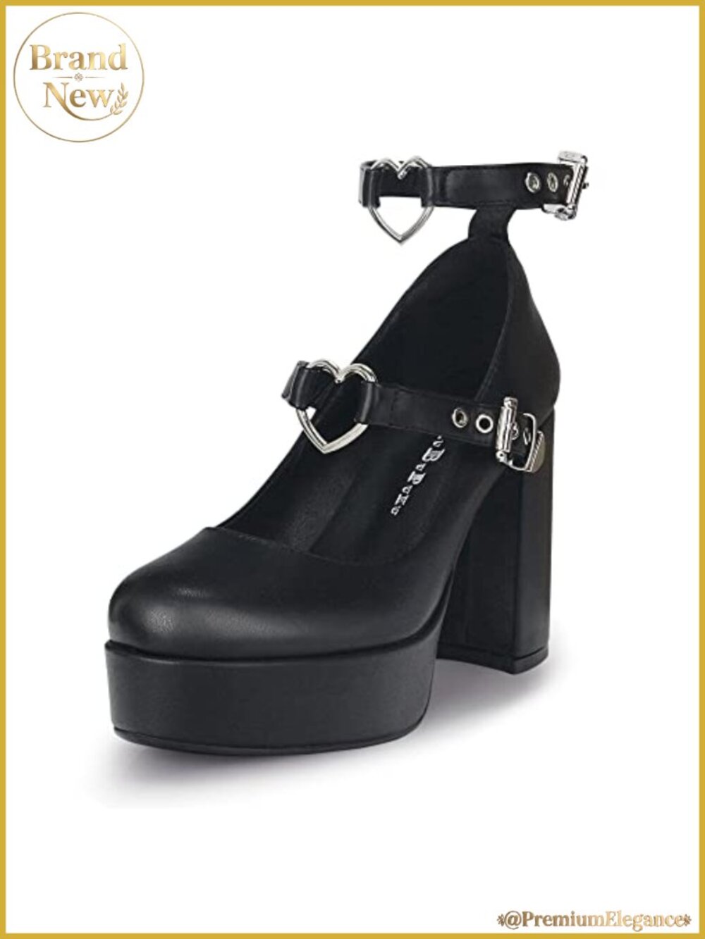 Chunky Platform Heart Buckle Mary Janes